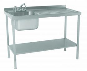 Parry Single Bowl Right Hand Drainer Sink - Stainless Steel L1000 x W600 x W900 - SINK1060R