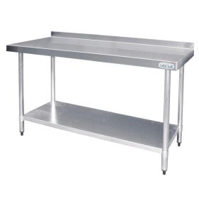 Vogue Stainless Steel Prep Table with Upstand - T382 - 900(H) x 1500(W) x 600(D)mm