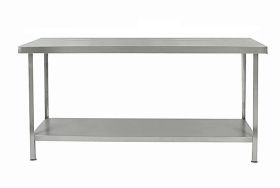 Parry FTAB - Stainless Steel Flatpack Table With Shelf - 1100(W) x 700(D) x 900(H) mm
