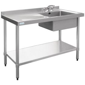 Vogue Stainless Steel Sink Left Hand Drainer 1200x600mm - U903
