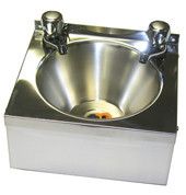 Stainless steel wash hand basin.