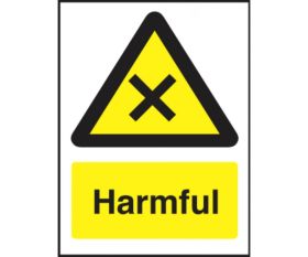 Harmful safety sign 200x150mm self-adhesive