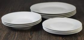 12 Piece Everyday Value Dinnerware Set - 4 x Dinner plates, Side plates & Bowls