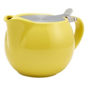 GenWare Porcelain Yellow Teapot with St/St Lid & Infuser 50cl/17.6oz
