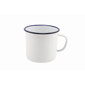 Enamel Mug White With Blue Rim 56.8cl / 20oz - Genware