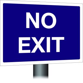 No Exit Sign 300x400mm Wall Mounted