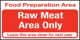 Food prep area. Raw food only. 100x200mm. S/A