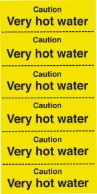 Caution very hot water. strip of 6. 100x200mm. S/A