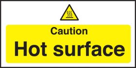 Caution hot surface. 100x200mm. S/A