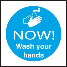 NOW! Wash your hands. 100x100mm. S/A