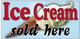 Retro Window Sign FD140 - 'Ice Cream Sold Here'