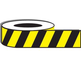 Yellow/black stripe adhesive floor tape. 50mm x 33metres