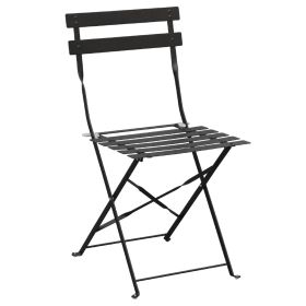 Bolero Pavement Style Steel Chairs Black (Pack of 2)  GH553
