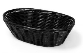 Rattan Basket Oval 18cm / 7" Black