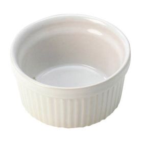 White Souffle Dish Ceramic 15 x 6.5cm / 0.75 Ltr