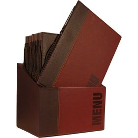 Contemporary Menu Box + 20 A4 Wine Red Menus - Genware