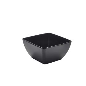 Black Melamine Curved Square Bowl 19cm - Genware
