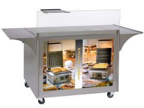 Roller Grill MG-02 - Mobile Stainless Steel Servery Cart