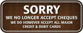 Sorry No Cheques Sign - Mileta CA009 