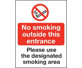 No smoking outside/ Use smoking areas - Cafe / Restaurant / Bar Sign 200x150mm