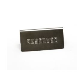 Stainless Steel  Table Sign"Reserved" 15 X 5cm - Genware