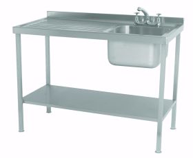 Parry Single Bowl Left Hand Drainer Sink - Stainless Steel L1000 x W700 x W900 - SINK1070L