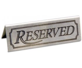 Stainless Steel Reserved Table Sign For Restaurants / Cafes / Pubs