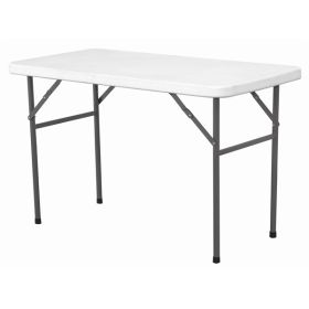 Solid Top Folding Table 4' White Hdpe - Genware