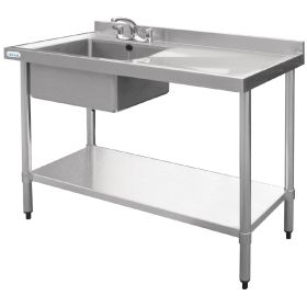 Vogue Stainless Steel Sink Right Hand Drainer 1000x600mm - U901